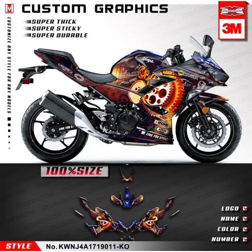 KUNGFU GRAPHICS Custom Stickers Vinyl Decals for Ninja 250 2019 2020 400 ABS 2017 2018 2019 2020 2021 Ninja 400 ABS KRT 2020