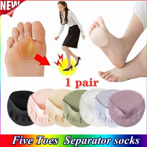 Invisibility Five-finger Anti-slip Calluses Summer Forefoot Foot Pain Care Sponge Mat Comfortable Forefoot Cushion Socks