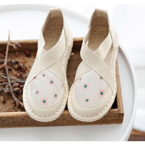 2020 summer new style literary fan daisy flower womens shoes mesh breathable sandals soft sole casual flat student shoes