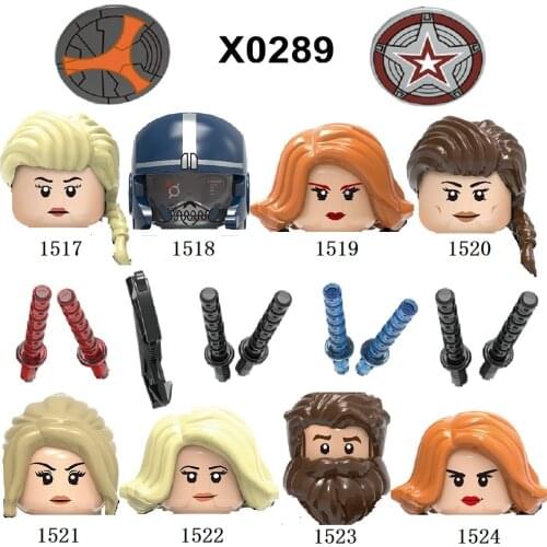 New Building Blocks Heroes Widow Baron Zemo Taskmaster Captain of USSR Action Figures For Children Toys Gift Head X0289