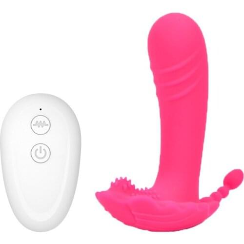 NUANQIN Remote Control Dildo Vibrator with Clitoris and G-Spot Stimulating Sex Toy Anal Toy for Stimulating P-Spot Adult Toys