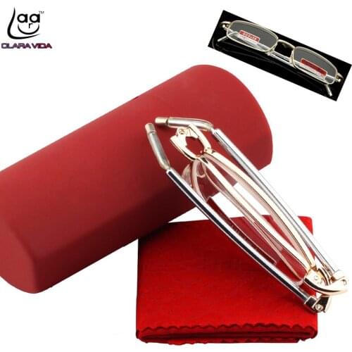 =clara Vida= Telescopic Leg High-grade Hd Foldable Antifatigue Coated Lens Unisex Reading Glasses +1 +1.5 +2 +2.5 +3 +3.5 +4