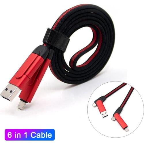 PD 60W 6 in 1 USB Cable Multi-Function 20V/3A Fast Charging USB-C Type C Laptop Phone Cord Data For Samsung S20 MacBook Huawei