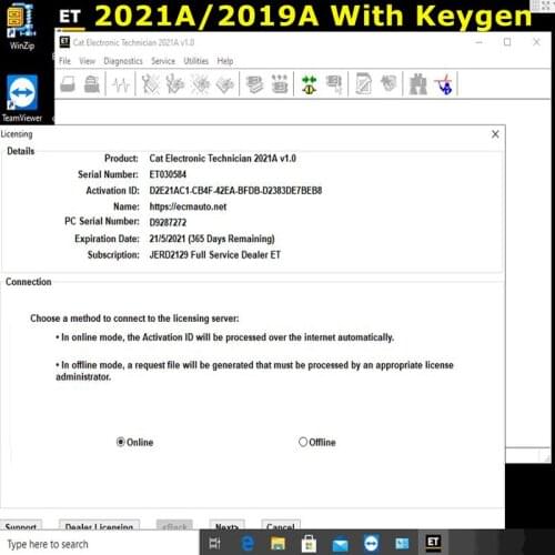 Full Dealer 2021A / 2019A With Keygen Cat ET 3 ET3 Electronic Technician Diagnostic Software For CAT3 Adapter Heavy Duty Scanner