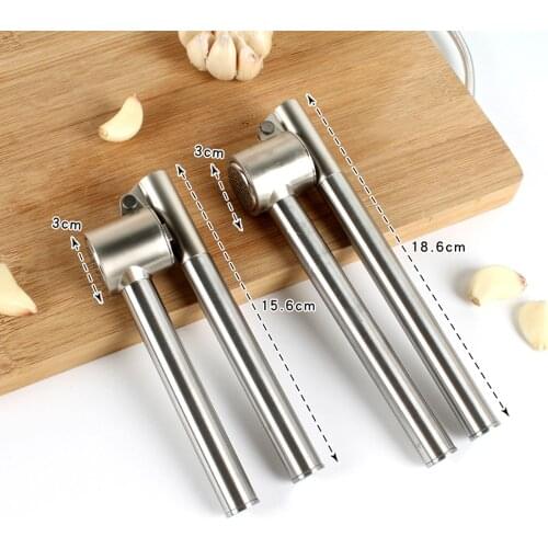 304 Stainless Steel Garlic Press Lengthened Garlic Squeezer Garlic Peeler Garlic Clamp Garlic Masher Household