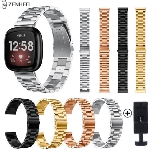 Stainless Steel Strap For Fitbit Versa 3 Smart Watch Band Replacement Watchband For Fitbit Sense/Versa 3