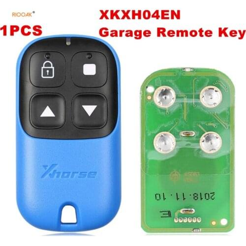 RIOOAK 1PCS/LOT Xhorse XKXH04EN VVDI Blue Type 4 Buttons Wired Garage Remote locksmith tools