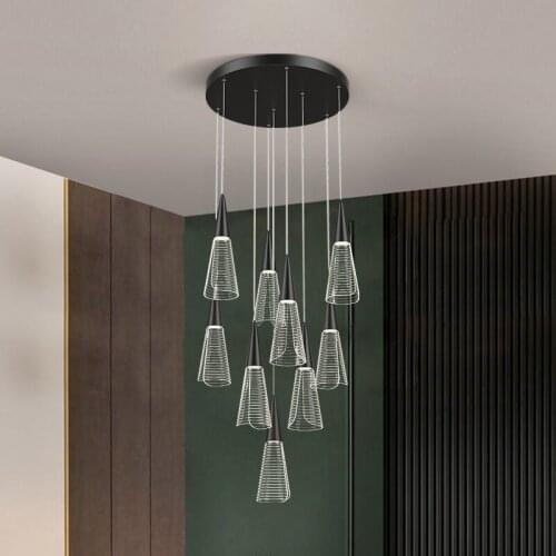 Modern Led Pendant Lamp Brightnes Dimmable for Living Dining Room Circle Ring Hanging Chandeliers Lights Home Lighting Fixture