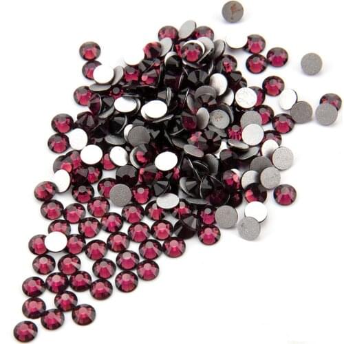 Nail Art Rhinestones Crystal Fuchsia SS2-SS34 Non Hot Fix FlatBack Strass Sewing &Fabric Garment Nail Art Decoration Crystals