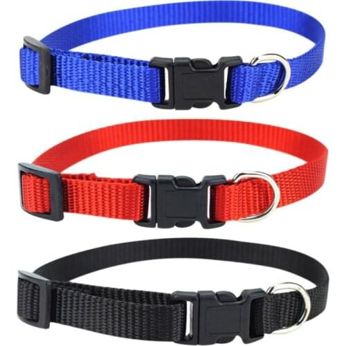 Reflective Nylon Dog Solid color Collar Adjustable Pet Collars For Medium Large Dogs Pitbull German Shepherd Pet Product