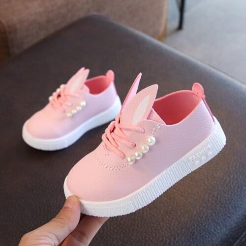Shoes Kids Girls 1-6 Years Summer Toddler Baby Girls Cute Pearl Crib Shoe Trend Casual Shoes Kids Sneakers Cute Rabbit Ears Soft