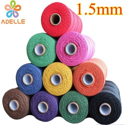 11 colors Cotton Rope 1.5mm twisted Gift tie lacing string Tag DIY Tassel Food tie free shipping 300 yard