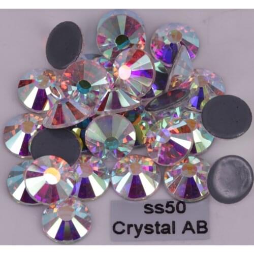144pcs/Lot, Hotfix Rhinestones ss50 (9.9-10.1mm) High Quality DMC Crystal AB Iron-on Stones