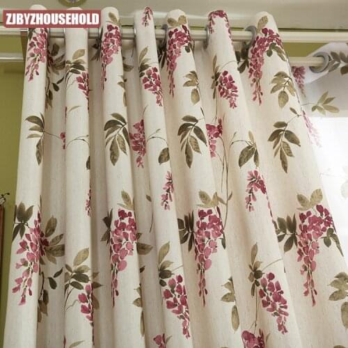 2021 New Pastoral Cotton and Linen Printed Curtains Literary Korean American Country Curtains Curtain Fabric Customization