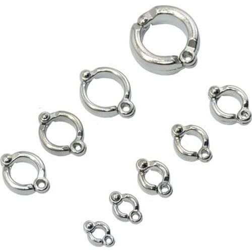50 Pcs Bird Parrot Bird Leashes Foot Ring Stainless Steel Inner Diameter 3-14mm Outdoor Flight Training Steel Foot Ring