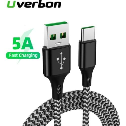 5A USB Type C Charger Cable USB C Data Wire Cabo For Samsung S9 S10 Note 9 Huawei P20 Quick Charge Cable For Oppo Flash Charging