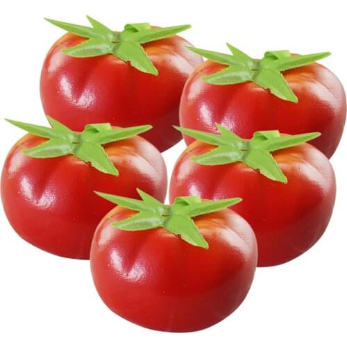 5pcs Lifelike Simulation Artificial Tomato Vegetables Plastic Fake Fruit Home Party Decor Photography Props Decorative Foam