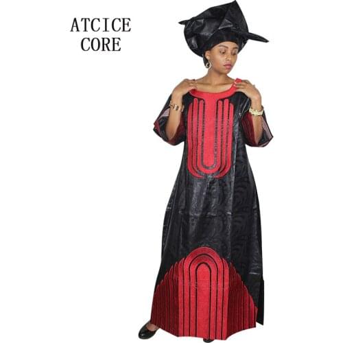 African bazin riche dresses for woman traditional embroidery long dress