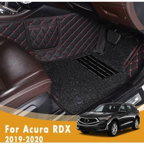 RHD Car Floor Mats Double Layer Wire Loop For Acura RDX 2020 2019 Auto Interiors Accessories Leather Front & Rear Side Foot Rugs