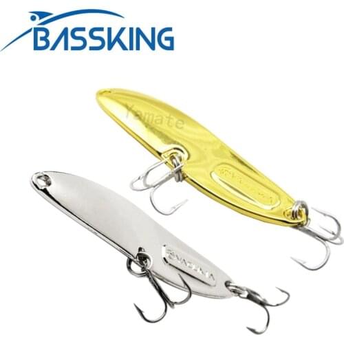 GT-BIO Fishing Spoon Lures 10g 15g Metal Bait With 2 Treble Hooks Hard Fishing Lure Isca Artificial Para Pesca Leurre Peche