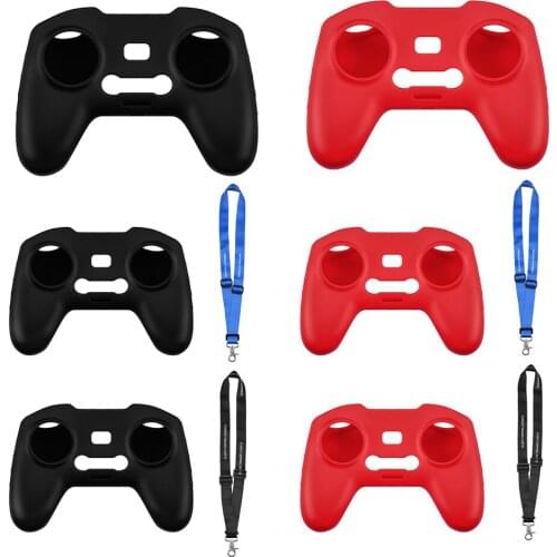 Drone Remote Control Cover Case Silicone Controller Protective Skin Neck Strap Anti-Lost Lanyard for DJI FPV Remote Controller