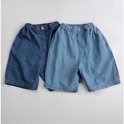 Kids Pants Childrens Clothing 2021 Summer Newest Toddler Five-point Pant Casual Loose Straight-leg Jeans for Boys with Girls