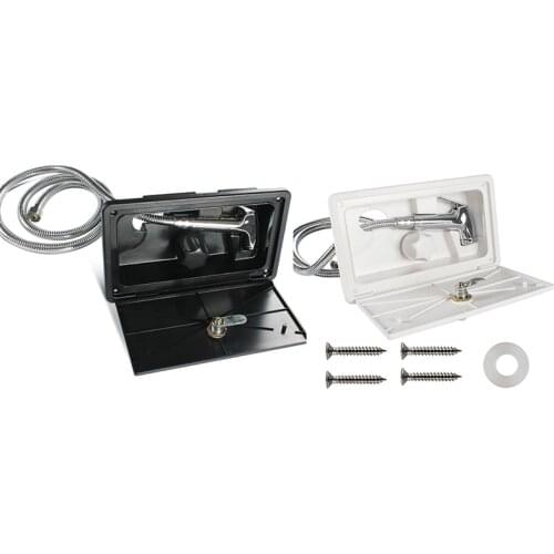 RV Shower Box Kit with Lock-Includes Shower Faucet Shower Hose Shower Wand for Boat Marine Camper Caravan