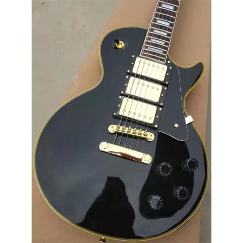 Guitarra eléctrica de 6 cuerdas de alta calidad de diapasón de palisandro hardware dorado con 3 pastillas negras de 2021 envío g