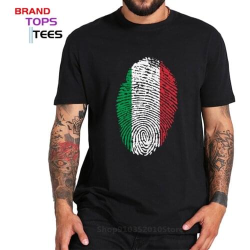 Italy Flag Fingerprint T shirt men Italian Country Map design T-shirts hombre Dad Bro Friend birthday best gift tshirt camisetas