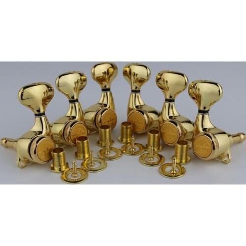 Guyker Gold 3R3L Guitar Machine Heads 1:21 Rear Locking Tuners Guitar Tuning Pegs Electric Guitars