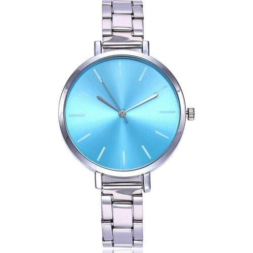 Hot Exquisite Women Watch Stainless Steel Fine Strap Casual Temperament Large Dial Ladies Quartz Wristwatch Clock Bracelet B40