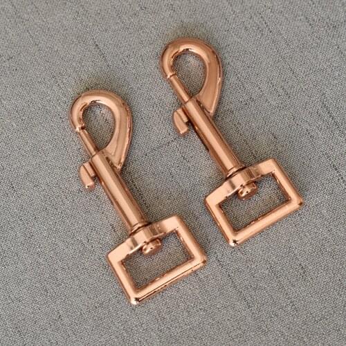 20mm Rose Gold Snap Hook Metal Buckle Carabiner Hook DIY Dog Clip Leads Belt Strap Loop Sewing Accessory Swivel Lobster