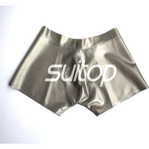 Men 's Latex rubber short in silver color