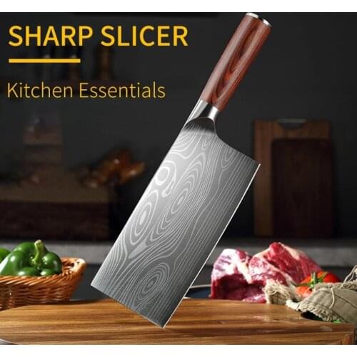 Stainless steel Damascus chefs knife Kitchen slicing cooking knife Household meat cleaver