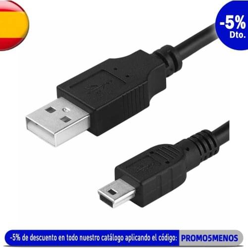 OcioDual Cable 3m charger & Data Mini USB 5 Pin 2.0 for MP3 camera remote controller PS3 Black A male Moviles cameras Video GPS Type to