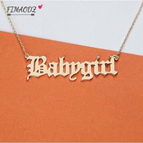 FIMAODZ Babygirl Princess English Letter Necklace 2020 Baby Girls Honey Pendant Trendy Necklace Charm Birthday Gift