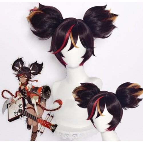 Genshin Impact Game Xinyan Brown Highlights Anime Cosplay Wigs Heat Resistant Synthetic Wig Halloween Drop Shipping Free Wig Cap