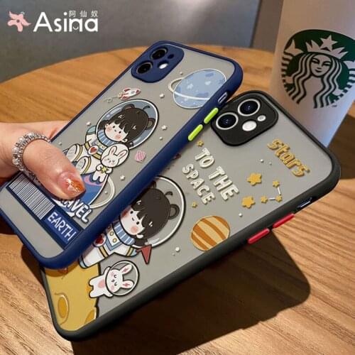 ASINA Transparent Phone Case For iPhone 11 12 Pro Max Hard PC Cartoon Covers For iPhone 7 8 Plus Xs Xr SE2020 Cases Cover Fundas