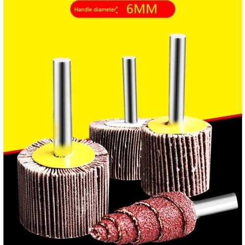 Louver grinding head sand-papering Louver piece electric grinding head 6 handle abrasive band page wheel shank impeller