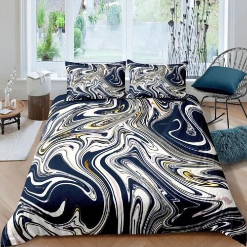Nordic Duvet Cover 3D Colorful Marble Printing Quilted Bedclothes Queen 200x200 Single Double King Size Soft Bedding Set
