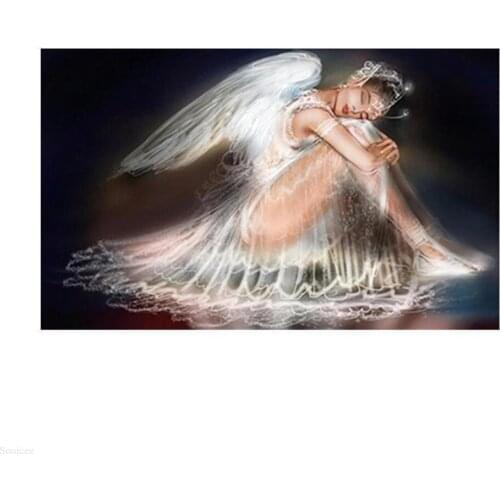 Fairy Sleeping Angel Girl Diamond Painting 25*40cm Beauty Embroiderry Cross Stitch Diamond Paint Girl Bedroom Art Craft Decor 1