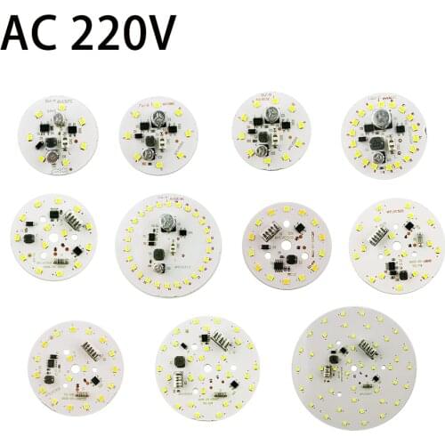 10Pcs/Lot 220V DOB LED Chip 5W 9W 12W 15W 21W Plastic Package Aluminum Solder-free Ball Bubble Light Board For Downlight