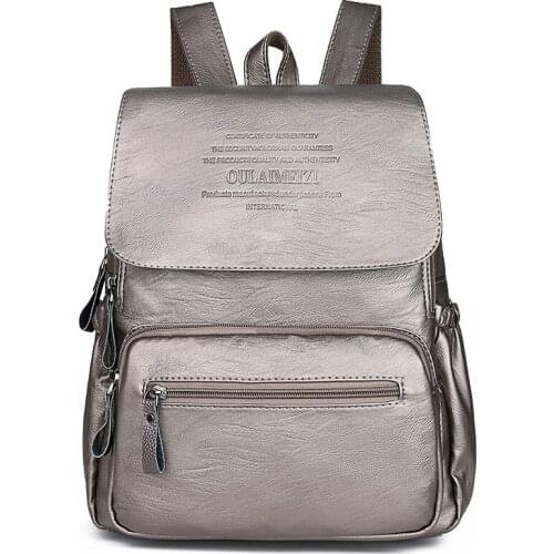 Women Leather Backpack Large Capacity Travel Backpack School Bag Girls School Shoulder Bags