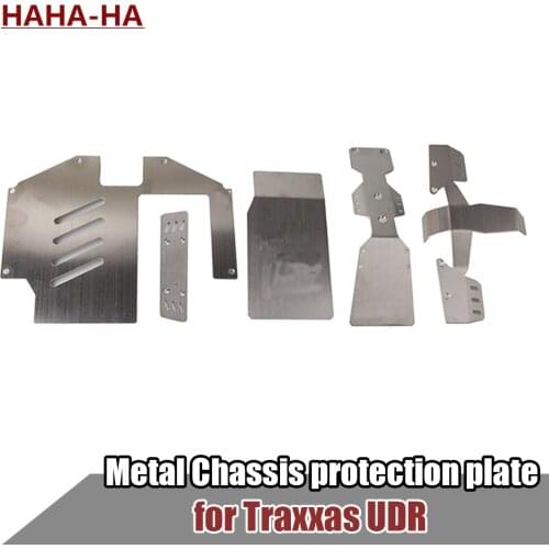 1 Set Metal Front Rear Axle Protector Chassis Armor Skid Plate for 1/7 RC Short Course Truck Traxxas UDR Upgrade Parts
