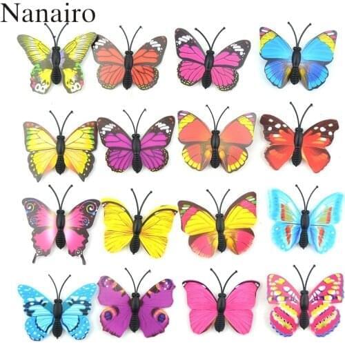 1000Pcs DIY Lifelike 3D Multicolor PVC Butterfly Fridge Wall Stickers Kids Baby Rooms Kitchen Home Decoration Adhesive to Wall