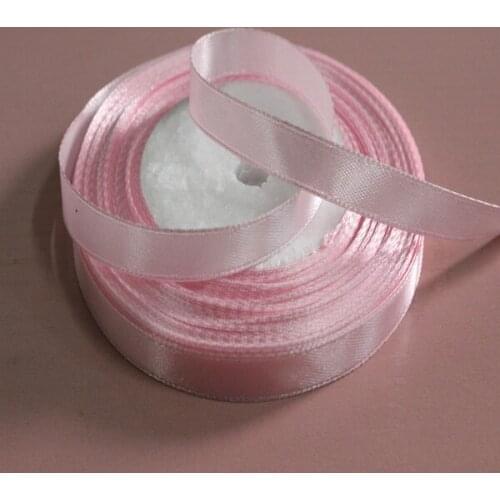 25 Yards Pink 10Mm Satin Ribbon For Diy Crafts Headband Bow Scrapbooks Wedding
