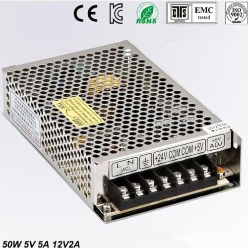50W Dual output 5V 12V Switching power supply AC to DC SMPS