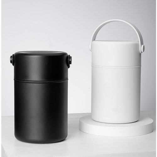 800ML/1000ML Double Stainless Steel Thermal Lunch Box With Foldable Spoon Portable Vacuum Flask Insulation Food Soup Containers