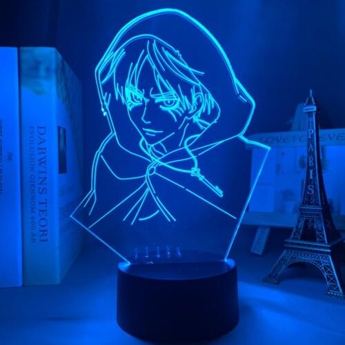 Acrylic Anime 3d Lamp Attack on Titan Eren Yeager for Bedroom Decoration Light Kids Gift Attack on Titan LED Night Light Eren