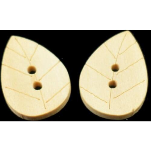 Wooden Buttons Sewing Craft Accessories Leaf Pattern Wooden Buttons for Clothing DIY Scrapbooking Accessories 2 Holes Button